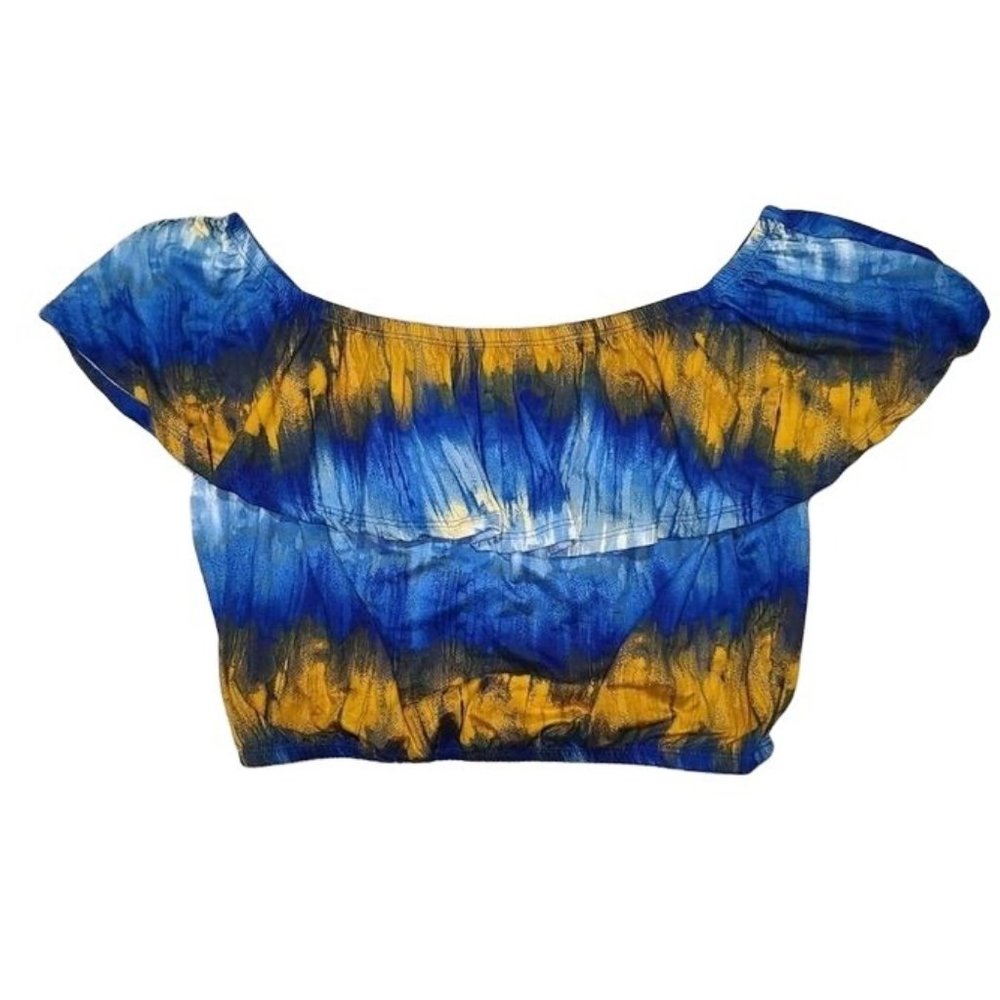 Blue Tie Dye Babydoll Top